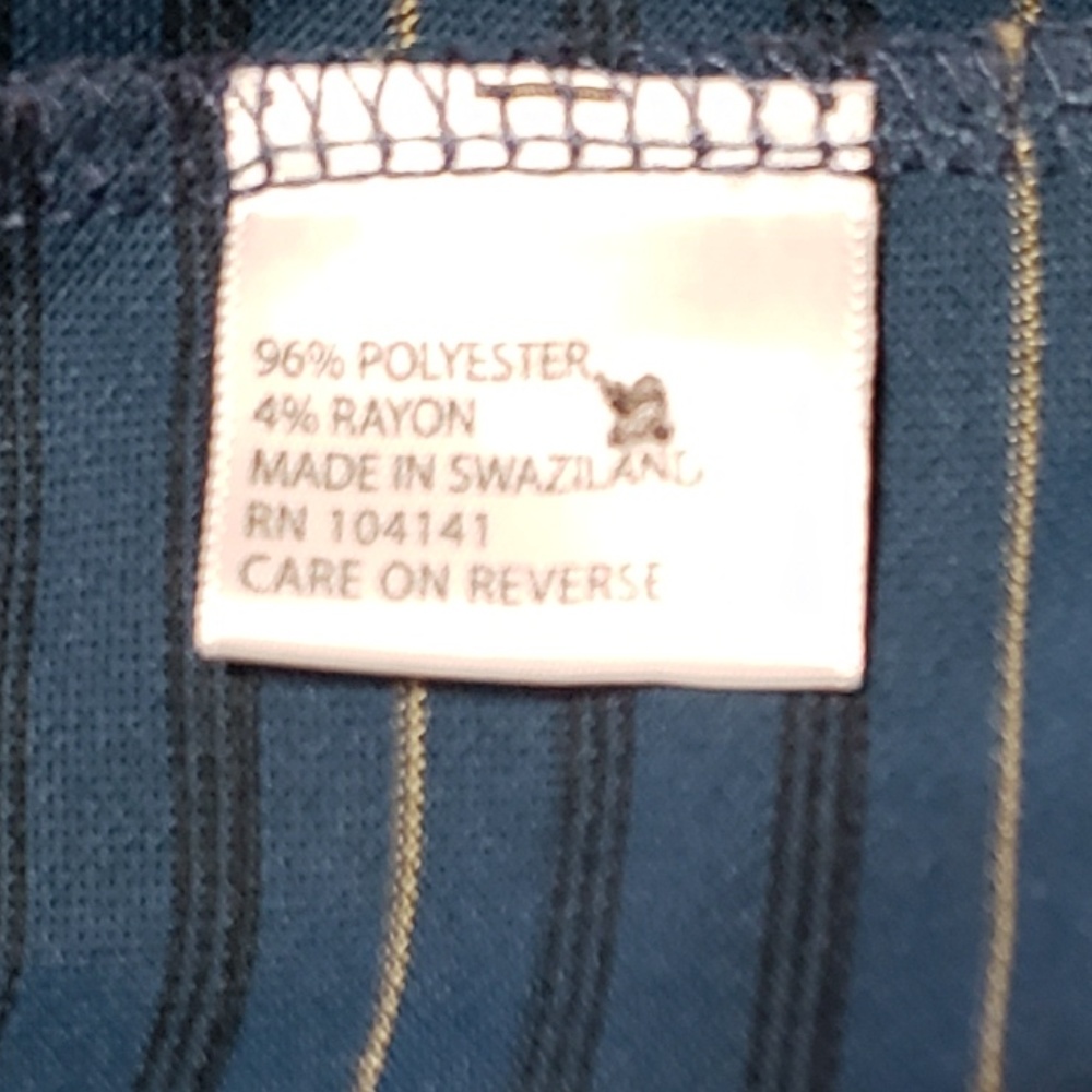*SOLD* Walter Hagen Teal Striped Long Sleeve Polo XL - Picture 5 of 9